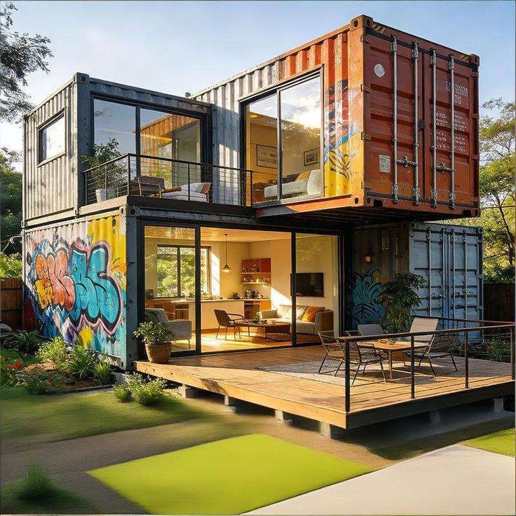 Modern Design 2-story Container House Prefab Container House 40ft 4 Bedroom for Shop Use or Living Container House