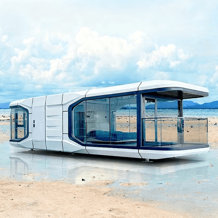 Luxury Apple Capsule Cabin Modular House Deluxe Glass Windows Steel Frame Balcony High End Farm Resort Guest Container Room Mall