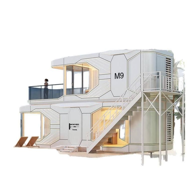 Custom Luxury Double-Deck Aluminum Space Capsule Mobile Container Homestay Hotels Seascape House Prefab House Apple Cabin