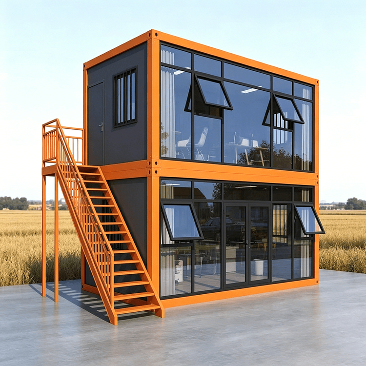 Nhà container hai tầng chất lượng cao 20ft 40ft, lắp ráp dễ dàng, đa năng, dùng làm nhà nhỏ hoặc văn phòng công trường