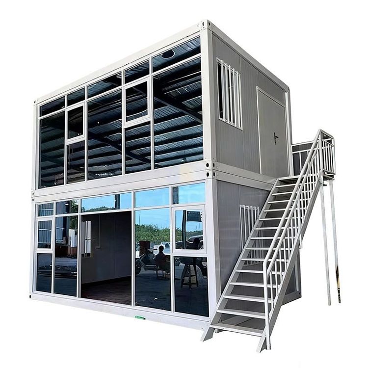 Casas Contenedor Modulares de Acero de 2 Pisos, Desmontables y Plegables, Fabricadas en China, Anticorrosivas e Impermeables, para Hoteles