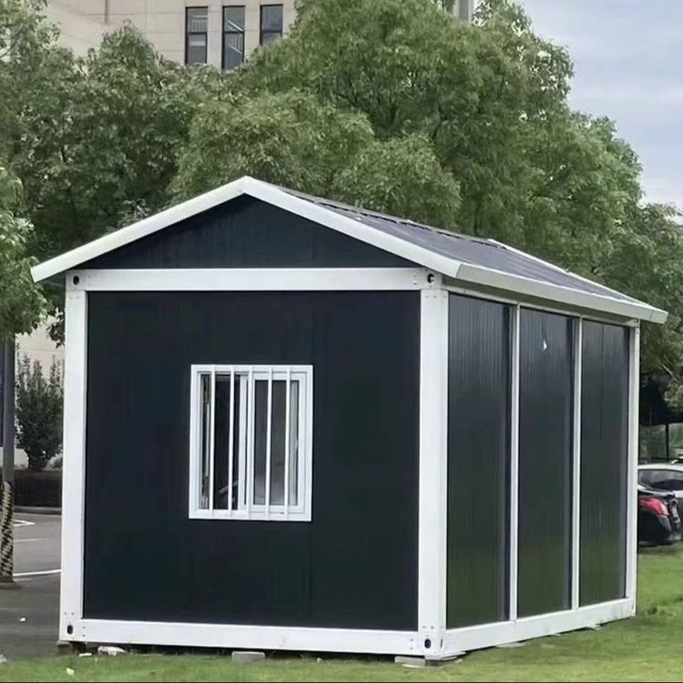 Container House 20ft Gable Roof Prefab Detachable Sandwich Panel Waterproof Steel Cabin Dorm Shop Office Modern School