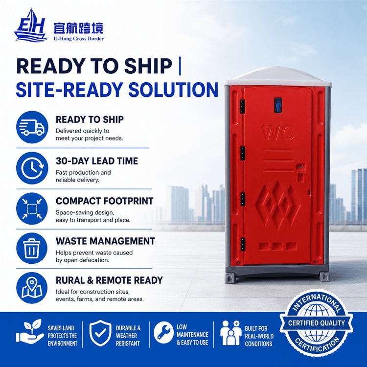 High Quality HDPE Eco Friendly Portable Toilet Outdoor Mobile Restroom With Urinal for Construction Site and Events