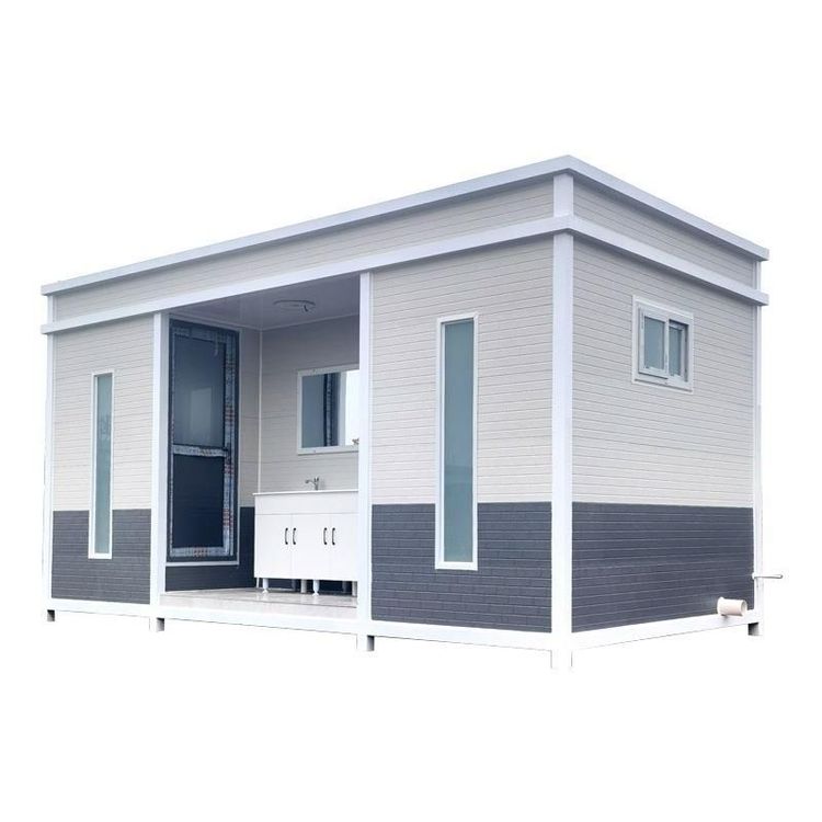 预制公共厕所模块化移动式活动厕所，采用夹芯板材料，适用于建筑工地