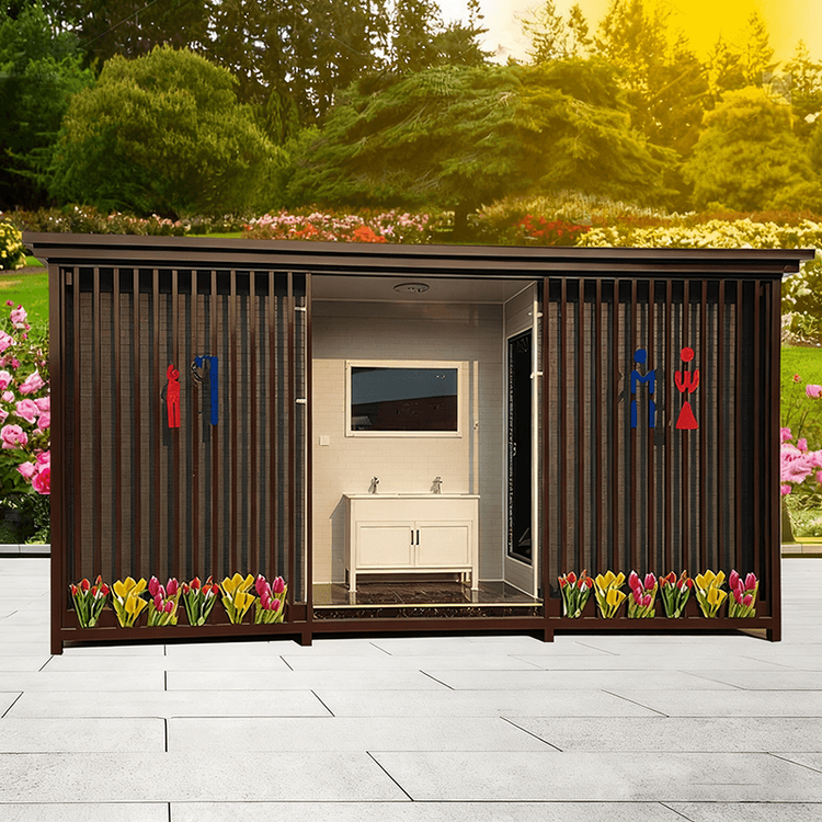 Baño Portátil Prefabricado de Acero de Bajo Precio de Fábrica China, Baño Móvil para Campamentos, Duchas, Uso en Exteriores, Escuelas Públicas